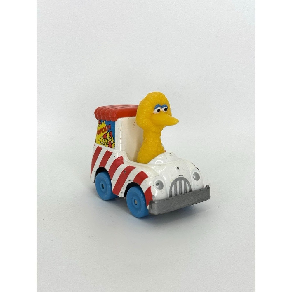 VTG 1983 Sesame Street Big Bird Popcorn Truck Diecast Toy Car 123 Pop Vehicle‎